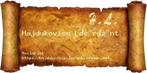 Hajdukovics Lóránt névjegykártya